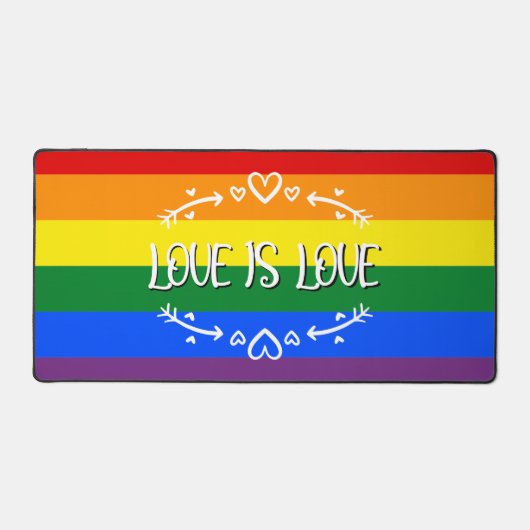 愛は愛 レインボー LGBTQプライド デスクマット (正面)