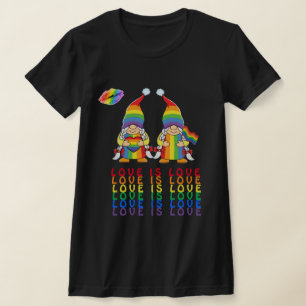 愛は愛 – レズビアン格言カップルTシャツ Tシャツ