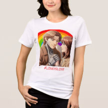 愛は愛 - 人間とロボットのカップル 女性用Tシャツ