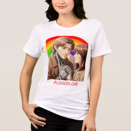 愛は愛 - 人間とロボットのカップル 女性用Tシャツ トライブレンドＴシャツ