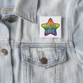 愛は愛 星 虹 LGBT フラッグ カラーグラデーション 缶バッジ (インサイチュ)