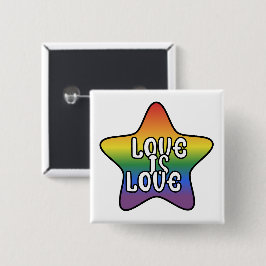 愛は愛 星 虹 LGBT フラッグ カラーグラデーション 缶バッジ