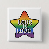 愛は愛 星 虹 LGBT フラッグ カラーグラデーション 缶バッジ (正面)