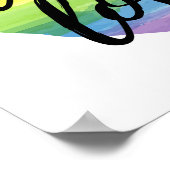 愛は愛 |虹の水彩ハート ポスター (角)