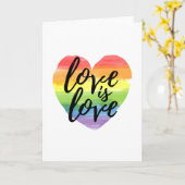 愛は愛 |虹の水色ハート カード (黄色い花)