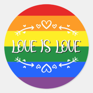 愛は愛 虹色 LGBTQ プライド ラウンドシール