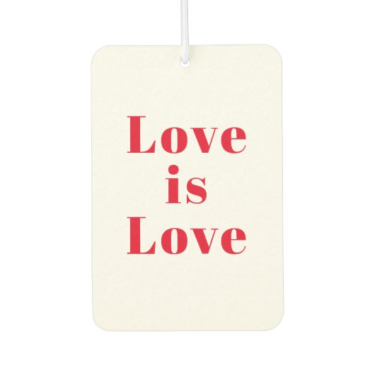 "愛は愛"赤い白い車 カーエアーフレッシュナー (正面)