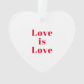 "愛は愛"赤い白のクリスマス オーナメント (裏面)