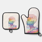 愛は愛 鍋つかみ&鍋敷きセット (正面)