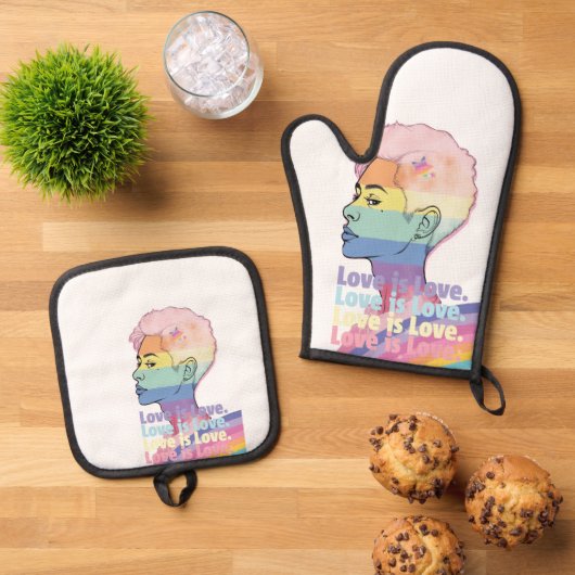 愛は愛 鍋つかみ&鍋敷きセット (トップダウン)
