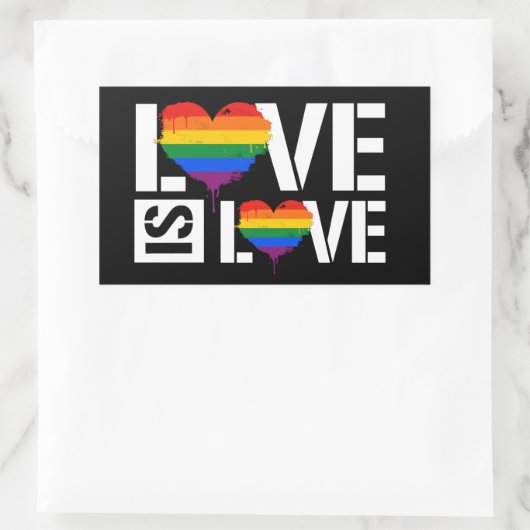 愛は愛 長方形シール (バッグ)