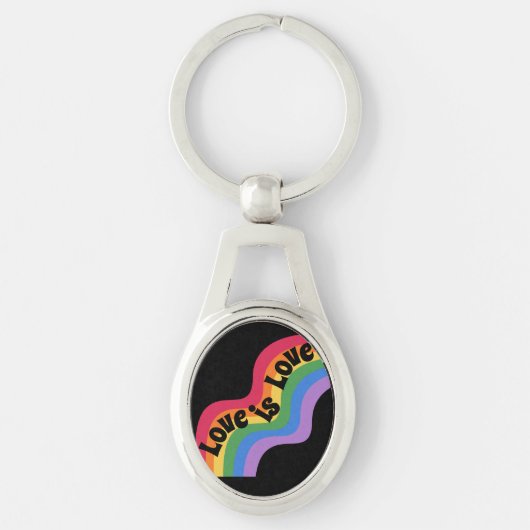 愛は愛。LGBT+プライド。虹。キーチェーン キーホルダー (正面)