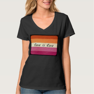 愛は愛、LGBTQ+レズビアン国旗の色Tシャツ Tシャツ