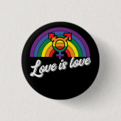 愛は愛 | LGBTQ |愛の勝利 |プライド 缶バッジ (正面)