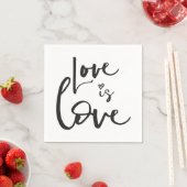 愛は愛LBGTブラックハンドレタータイポグラフィ スタンダードカクテルナプキン (インサイチュ)