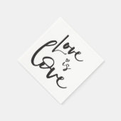 愛は愛LBGTブラックハンドレタータイポグラフィ スタンダードカクテルナプキン (角)