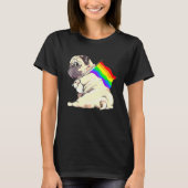 愛は愛LgbtフラグゲイプライドレインボーLgbt Pug Tシャツ (正面)