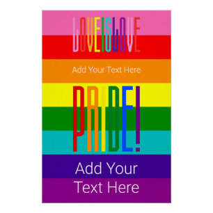 愛は愛LGBTQレインボーフラッグゲイプライド ポスター