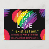 愛は愛LGBTq引用文プライド月 シーズンポストカード (正面)
