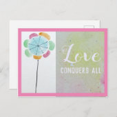 愛は感動的すべての肯定カードを征服する シーズンポストカード (正面/裏面)