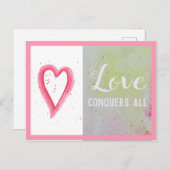 愛は感動的すべての肯定カードを征服する シーズンポストカード (正面/裏面)