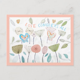 愛は感動的すべての肯定カードを征服する シーズンポストカード