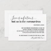 愛は感染する Covid19 結婚延期のお知らせ 案内状 (正面/裏面)