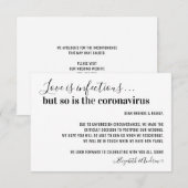 愛は感染する Covid19 結婚延期 案内状 (正面/裏面)