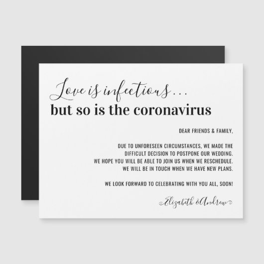 愛は感染性Covid19結婚の延期 (正面/裏面)