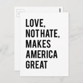 愛は憎しみではなくアメリカを作素晴らしる ポストカード (正面/裏面)