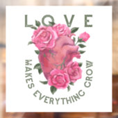 愛は成長すべてを作る – ロマンチックなフローラアート ウィンドウサイン (シート2)