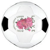 愛は成長すべてを作る – ロマンチックなフローラアート サッカーボール (回転)