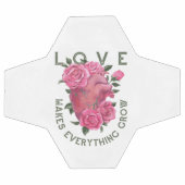 愛は成長すべてを作る – ロマンチックなフローラアート サッカーボール (フラット)