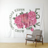 愛は成長すべてを作る – ロマンチックなフローラアート タペストリー (インサイチュ(横))