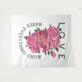 愛は成長すべてを作る – ロマンチックなフローラアート タペストリー (正面(横))