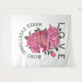 愛は成長すべてを作る – ロマンチックなフローラアート タペストリー (正面(横))