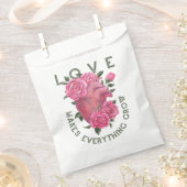 愛は成長すべてを作る – ロマンチックなフローラアート フェイバーバッグ (クリップ留めされた状態)