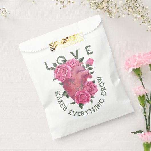 愛は成長すべてを作る – ロマンチックなフローラアート フェイバーバッグ (封をした状態)