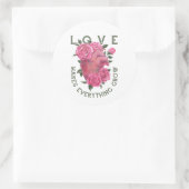 愛は成長すべてを作る – ロマンチックなフローラアート ラウンドシール (バッグ)