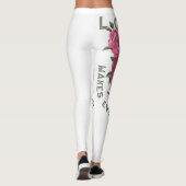 愛は成長すべてを作る – ロマンチックなフローラアート レギンス (裏面)