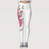 愛は成長すべてを作る – ロマンチックなフローラアート レギンス (正面)