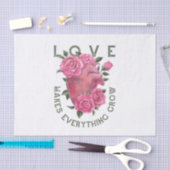 愛は成長すべてを作る – ロマンチックなフローラアート 薄葉紙 (クラフト)