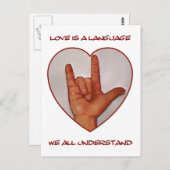 愛は我々が理解している言語である、ASL ポストカード (正面/裏面)