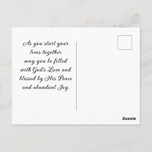 愛は我慢強いバイブル聖句海ビーチ結婚式 ポストカード (裏面)