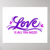 愛は手に紫ピンクの文字が必要なもの ポスター (正面)