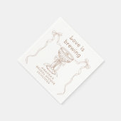 愛は手描きブライダルシャワー スタンダードカクテルナプキン (角)