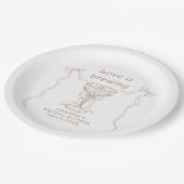 愛は手描きブライダルシャワー ペーパープレート (アングル)