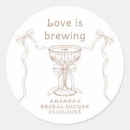 愛は手描きブライダルシャワー ラウンドシール