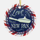 愛は新しいパン料理料理クリスマス セラミックオーナメント (正面)