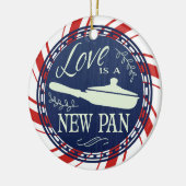 愛は新しいパン料理料理クリスマス セラミックオーナメント (左)
